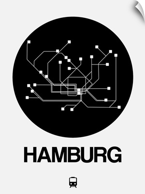 Hamburg Black Subway Map