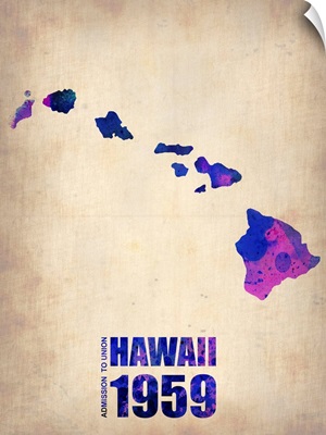 Hawaii Watercolor Map