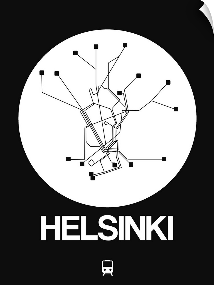 Helsinki White Subway Map