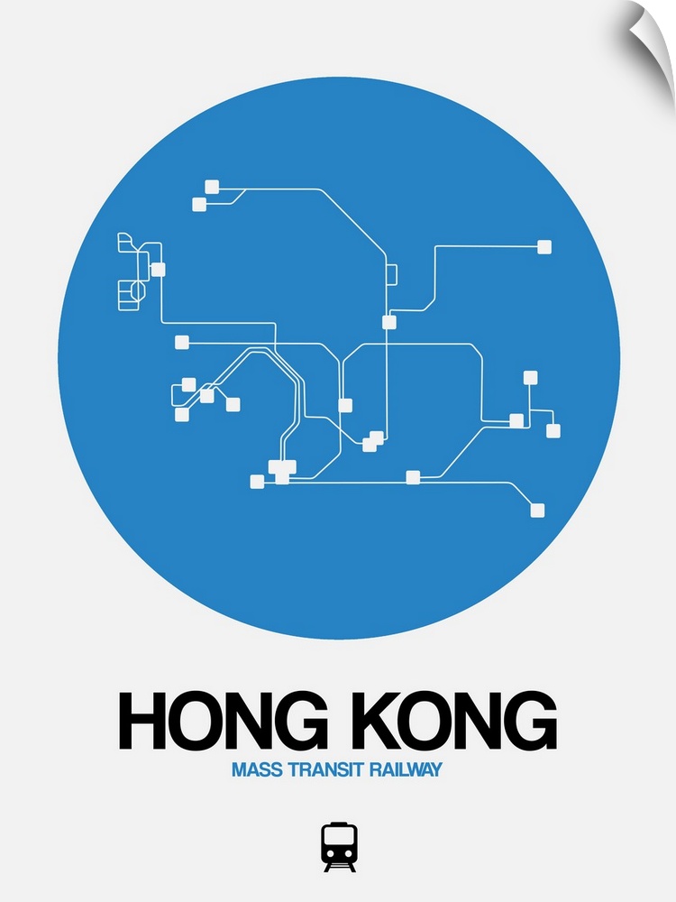 Hong Kong Blue Subway Map