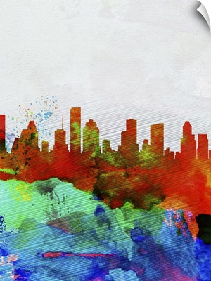 Houston Watercolor Skyline