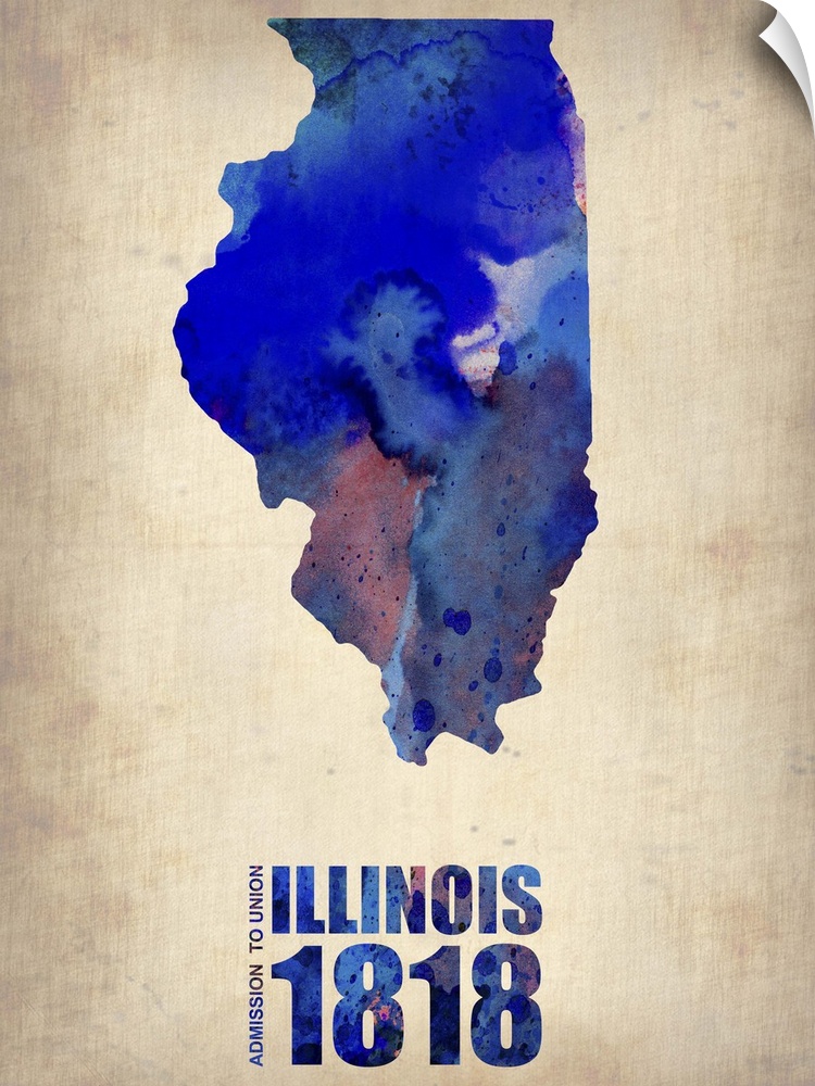 Illinois Watercolor Map