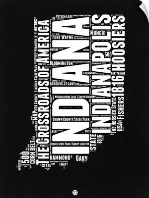 Indiana Black and White Map
