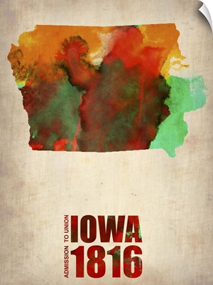 Iowa Watercolor Map