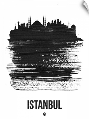 Istanbul Skyline Brush Stroke Black