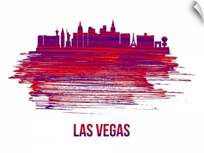 Las Vegas Skyline Brush Stroke Red