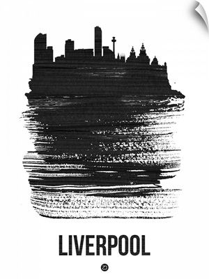 Liverpool Skyline Brush Stroke Black