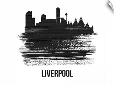Liverpool Skyline Brush Stroke Black II