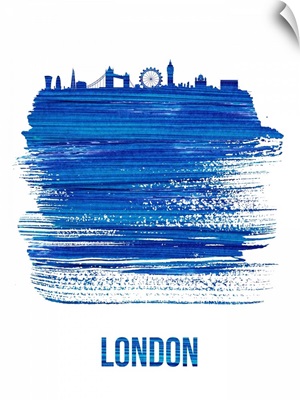 London Skyline Brush Stroke Blue