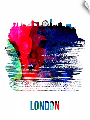 London Skyline Brush Stroke Watercolor