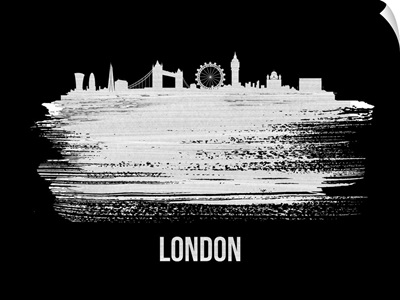 London Skyline Brush Stroke White