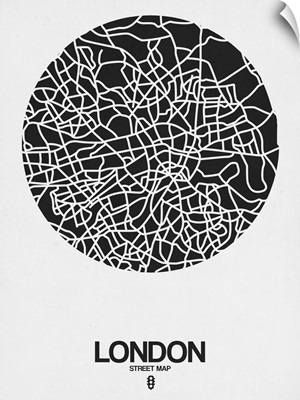 London Street Map Black on White
