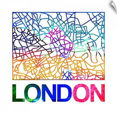 London Watercolor Street Map