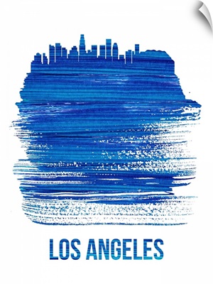 Los Angeles Brush Stroke Skyline Blue