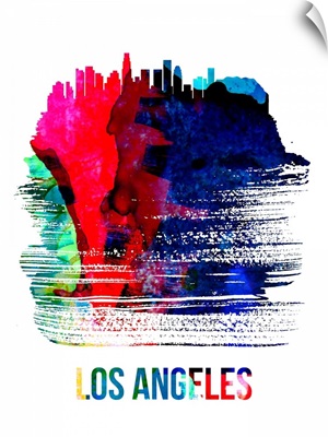 Los Angeles Skyline Brush Stroke Watercolor