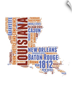 Louisiana Word Cloud Map