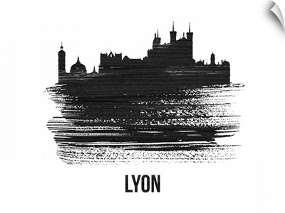 Lyon Skyline Brush Stroke Black II