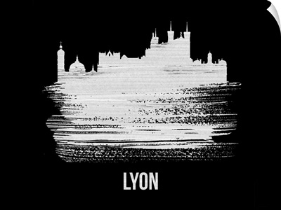 Lyon Skyline Brush Stroke White