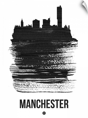 Manchester Skyline Brush Stroke Black