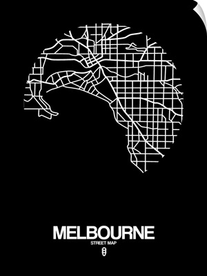 Melbourne Street Map Black