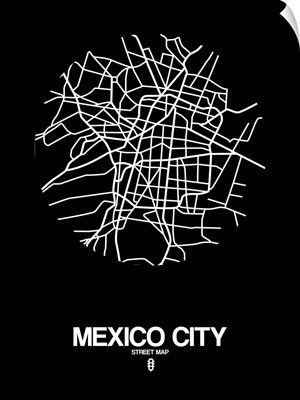 Mexico City Street Map Black