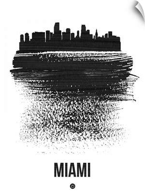 Miami Skyline Brush Stroke Black