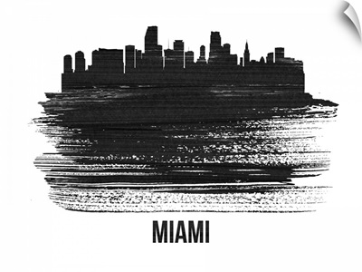 Miami Skyline Brush Stroke Black II
