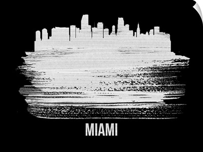 Miami Skyline Brush Stroke White