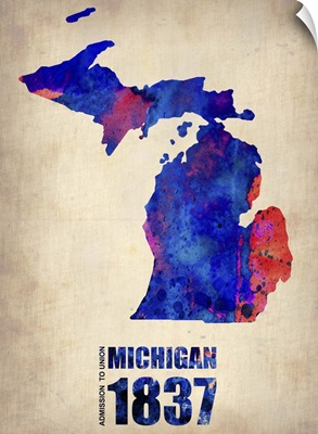 Michigan Watercolor Map