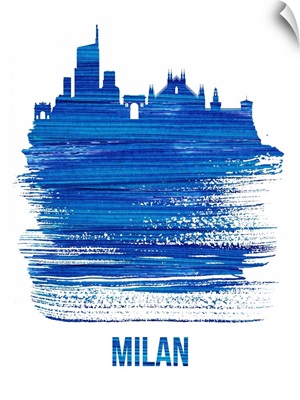 Milan Skyline Brush Stroke Blue