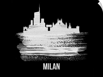 Milan Skyline Brush Stroke White