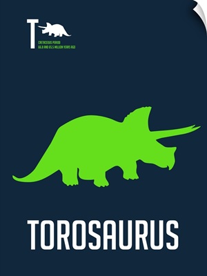 Minimalist Dinosaur Poster - Torosaurus - Green