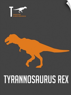 Minimalist Dinosaur Poster - Tyrannosaurus Rex - Orange