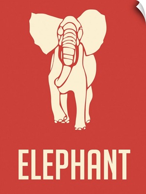 Minimalist Wildlife Poster - Elephant - White
