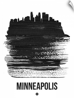 Minneapolis Skyline Brush Stroke Black