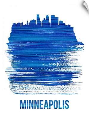 Minneapolis Skyline Brush Stroke Blue