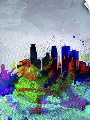Minneapolis Watercolor Skyline