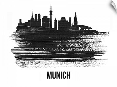 Munich Skyline Brush Stroke Black II