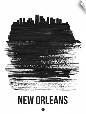 New Orleans Skyline Brush Stroke Black