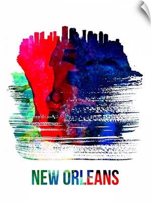 New Orleans Skyline Brush Stroke Watercolor