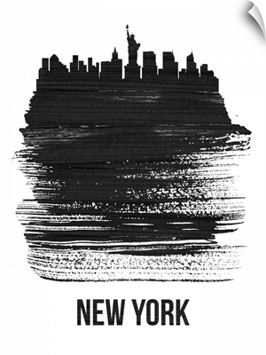 New York Skyline Brush Stroke Black