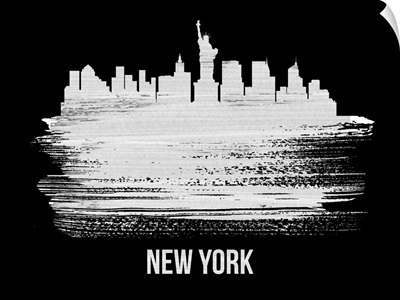 New York Skyline Brush Stroke White