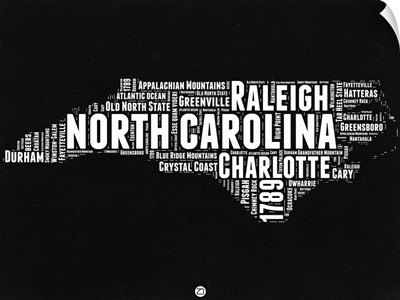 North Carolina Black and White Map