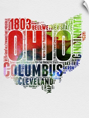 Ohio Watercolor Word Cloud