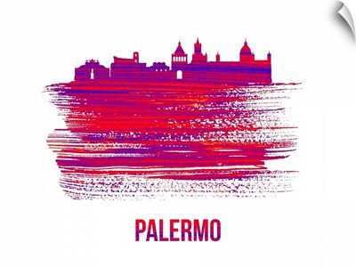 Palermo Skyline Brush Stroke Red