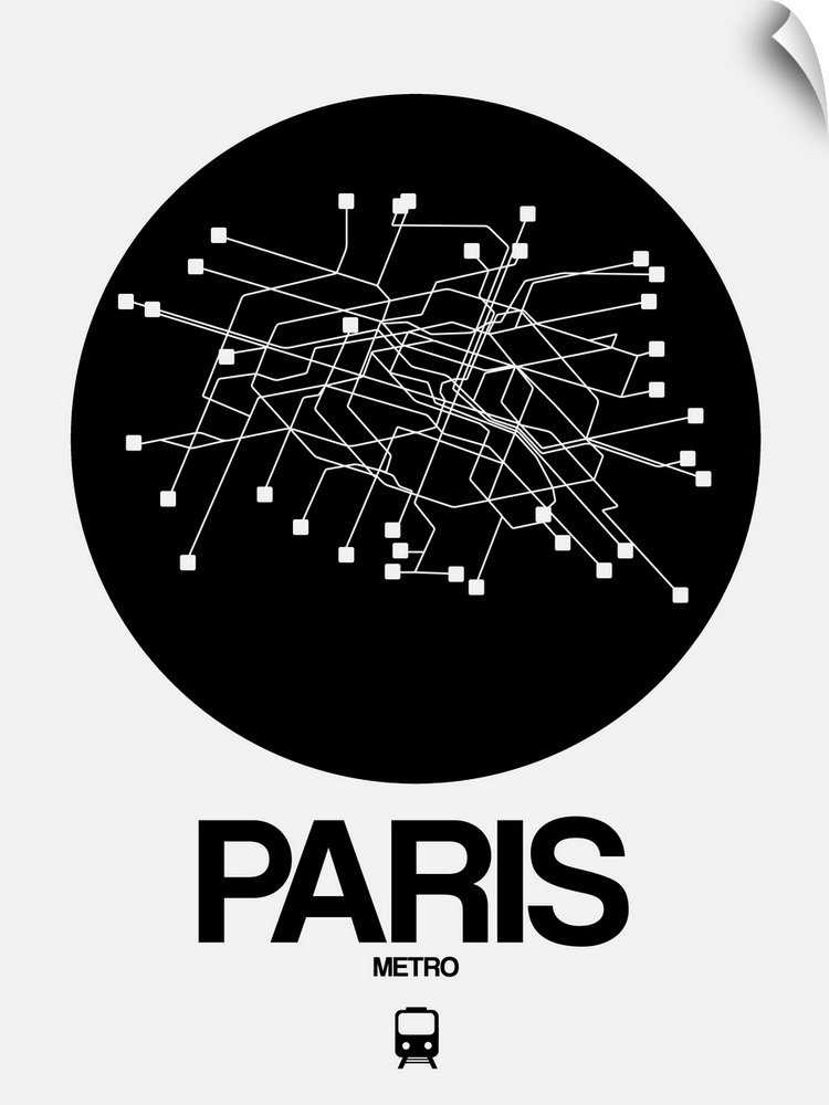 Paris Black Subway Map