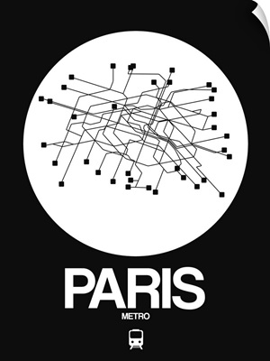 Paris White Subway Map