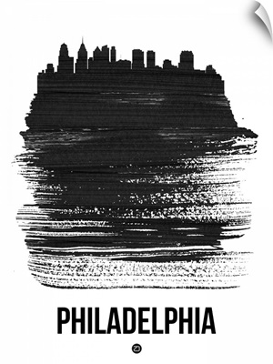 Philadelphia Skyline Brush Stroke Black