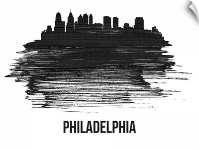 Philadelphia Skyline Brush Stroke Black II