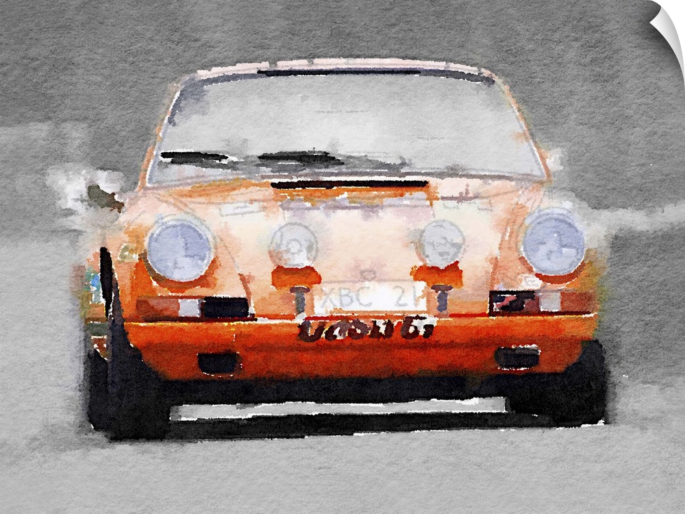 Porsche 911 Race Track Watercolor